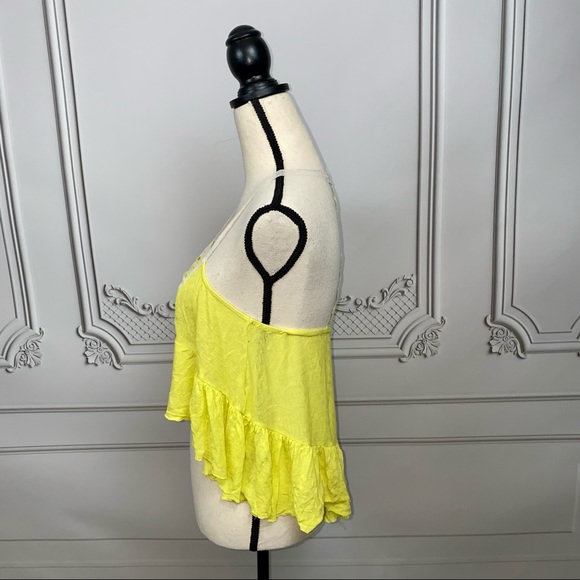 Free People Vintage Sunshine Yellow Lace Tank Top | Size S - Picture 4 of 10